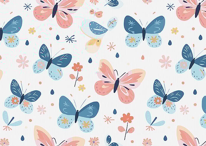 Butterfly Garden, Crystal - Motorised Roman Blind - Image 7